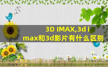 3D IMAX,3d imax和3d影片有什么区别